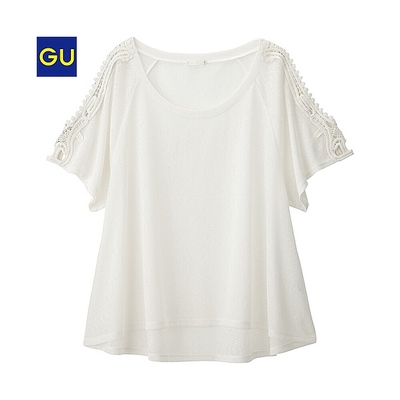 レースコンビオープンショルダーT(半袖)