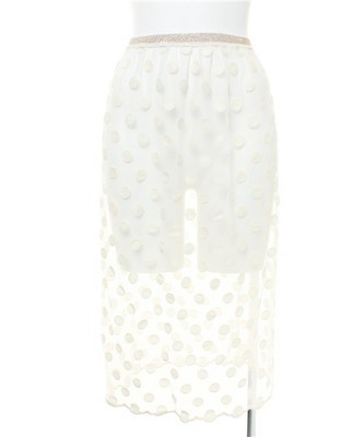 ドットコットンレーススカート