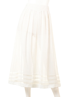 オーガンジー刺繍マキシワンピース