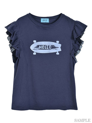 HELLO ロゴフリルTシャツ