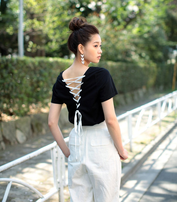 TP LACE UP T／SH