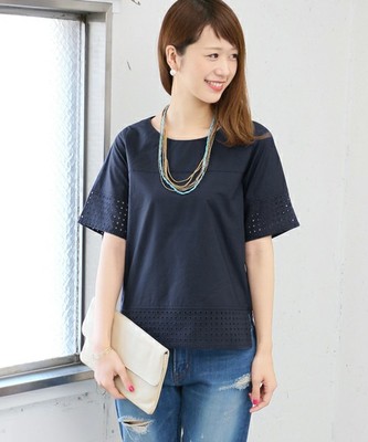 DOORS 幾何レースコンビブラウス