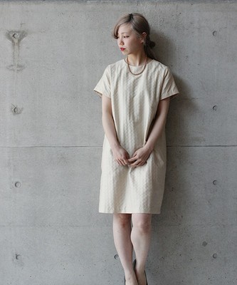 幾何学ジャガード　半袖OP