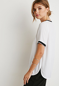 リブトリムウーブンTシャツ