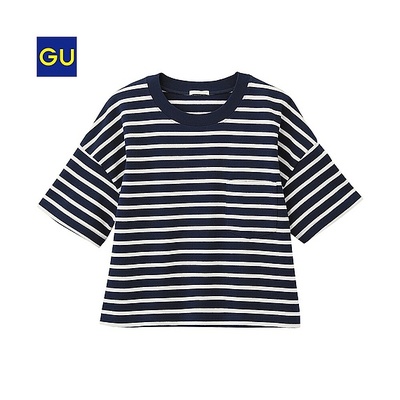 クロップドボーダーゆるTシャツ(半袖)