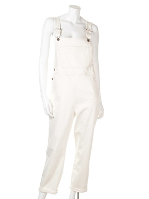 ホワイトデニムサロペット