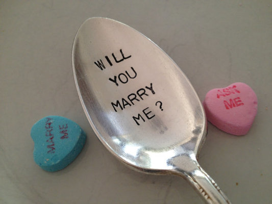 Recycled vintage silverware hand stamped spoon