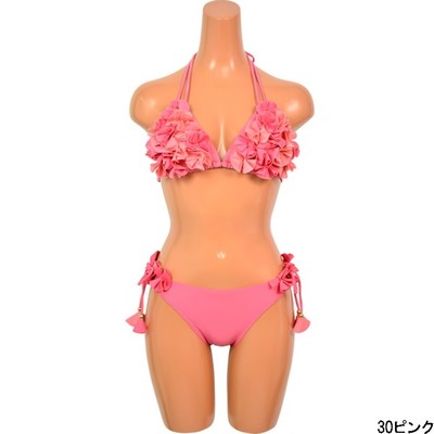 【BENETTON】フラワーコサージュ 三角ビキニ 9号