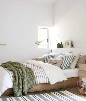 ★H&M HOME春夏新作ボーダープリントベッドセット2色