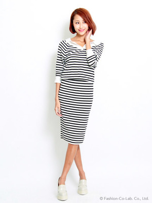 snidel (スナイデル)  オフショルシャツ付きニットワンピース