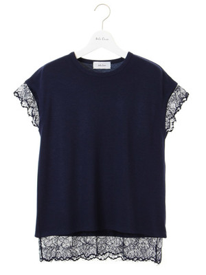 レース付きカットソー