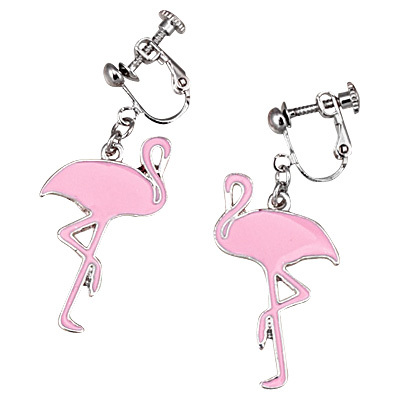 ピンクフラミンゴイヤリング