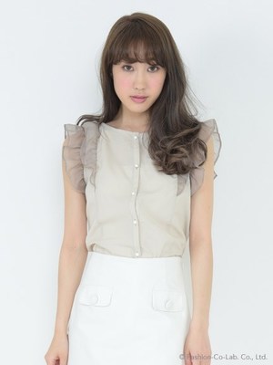 フリルスリーブブラウス