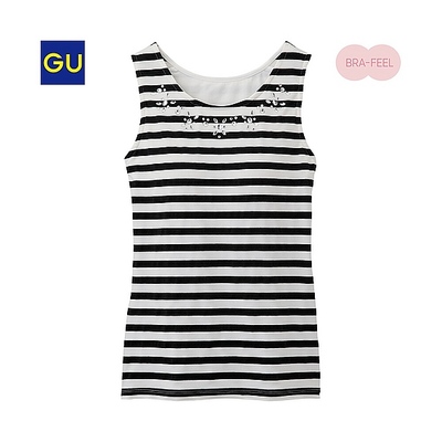 ブラフィールビジューボーダータンクトップ