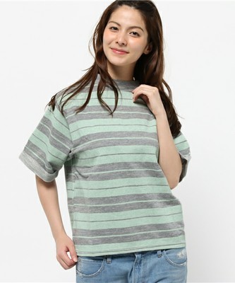 5分袖ボーダーハイネックPO