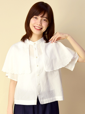 刺繍ケープ付きシャツ