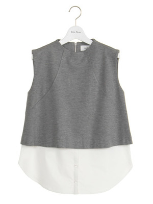 ノースリシャツドッキングトップス