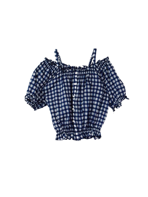 gingham offshoulder blouse