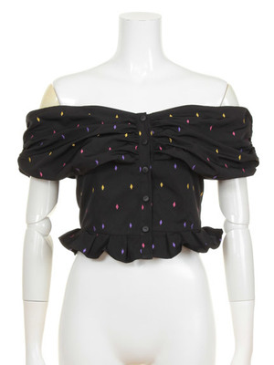 ダイヤ柄オフショルトップス