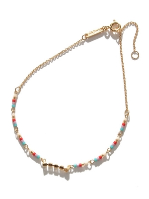 配色ビーズチェーンアンクレット