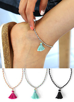 タッセルカラフルアンクレット