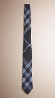 モダンカット・チェック・シルクタイ