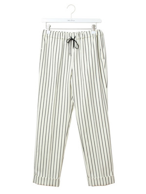 ストライプウエストゴムワイドパンツ