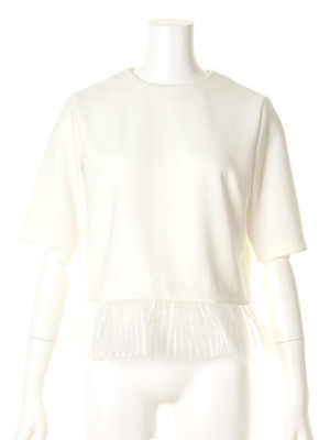 【FRAY I.D】オーガンジーコンビブラウス