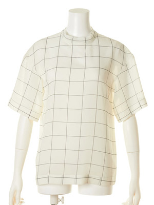 【FRAY I.D】チェックシースルーブラウス