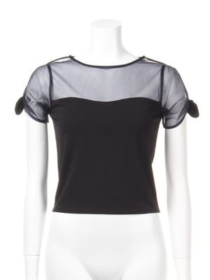 Lily Brown (リリーブラウン) 袖リボンシアートップス