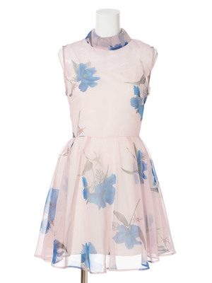 snidel (スナイデル) ハイネックオーガンジーワンピ-ス