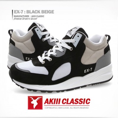 【2015新商品EXID愛用☆】AKIIICLASSIC EX-7 BLACK-BEIGE エックスセブン[ブラック/ベージュ]インヒール・シークレット・スニーカー・シューズ