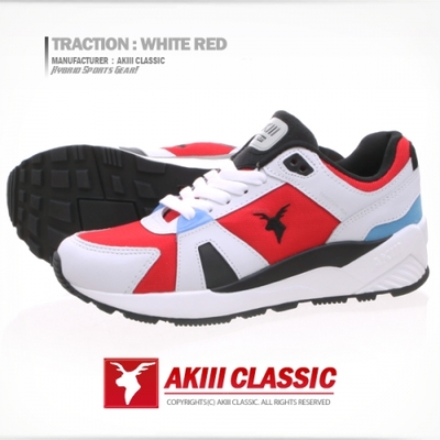 AKIII CLASSIC TRACTION WHITE-RED [ホワイト/レッド] インヒール・シークレット・スニーカー・シューズ