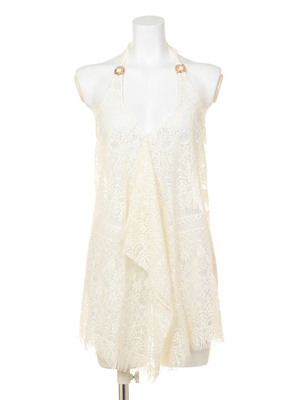 【nuckle markete second story】裾フリンジ レースパレオ