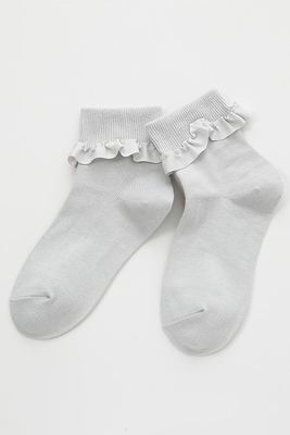 折り返しプリーツフリル付きソックス