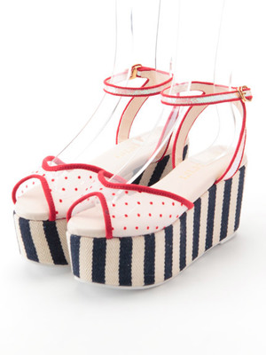 ストライプソールウエッジサンダル