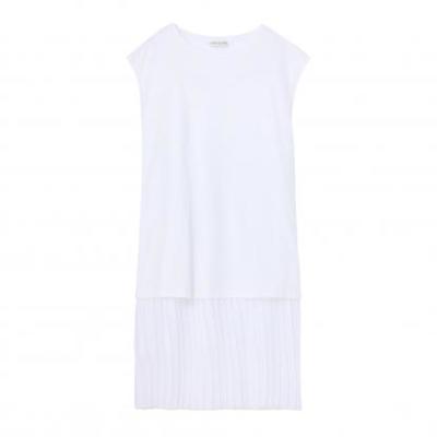 ノースリーブ+プリーツ ワンピース