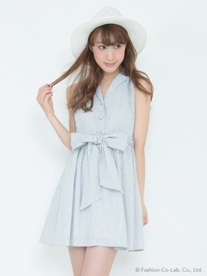 ストライプシャツワンピース