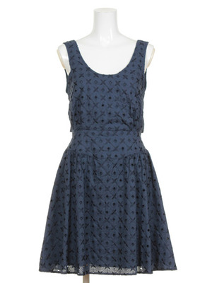 コットンレースバックリボンワンピース/Lily Brown