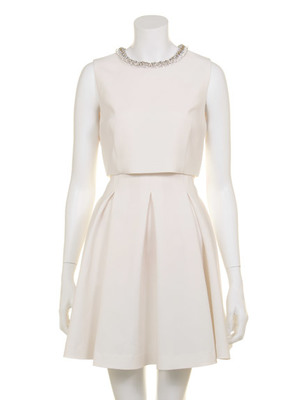 ビジュー付きボリュームワンピース