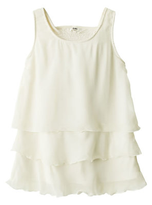 ティアードフリルノースリーブチュニック