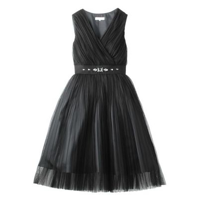 aquagirl ビジュー付きチュールプリーツドレス