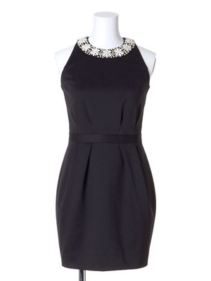 Lily Brown [L.B CANDY STOCK]襟ビジューコクーンワンピース