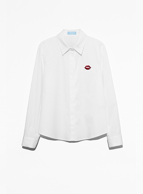 Garnet shirt リップ刺繍シャツ