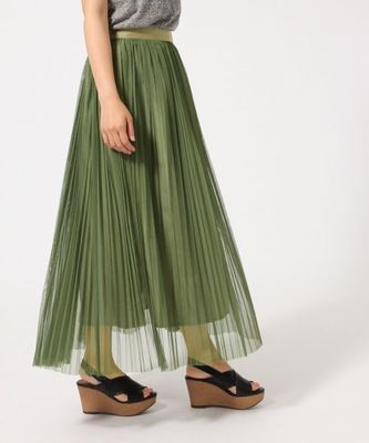 チュールプリーツマキシスカート