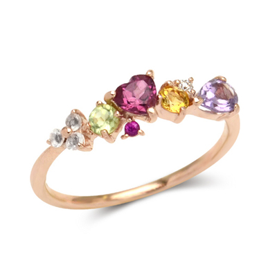 【フルール ド ジュレ】マルチカラー ビジューリング