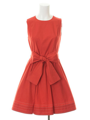 リボン付きノースリワンピース