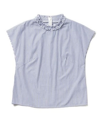 Ray BEAMS / ストライプ スタンド フリルカラー