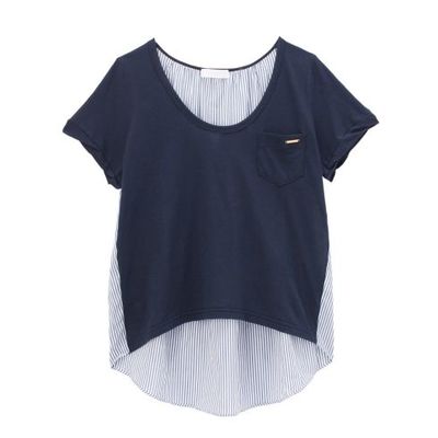 aquagirl ストライプ切り替えプルオーバー