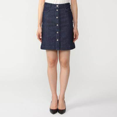 裏毛デニムフロントボタンスカート